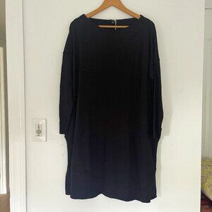 NWT COS Black Oversized Rayon Jersey Tunic / Dress Women's Size M